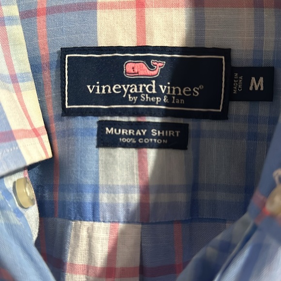 Men’s Vineyard Vines Light Blue Plaid Button Down Shirt - Med - Picture 2 of 3